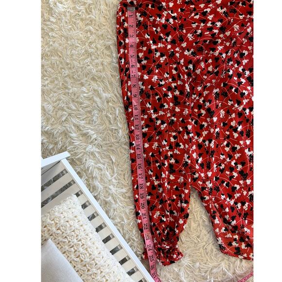 Lane Bryant Women's Size 18/20 Red Floral Button Up Blouse #0341 - Picture 12 of 12